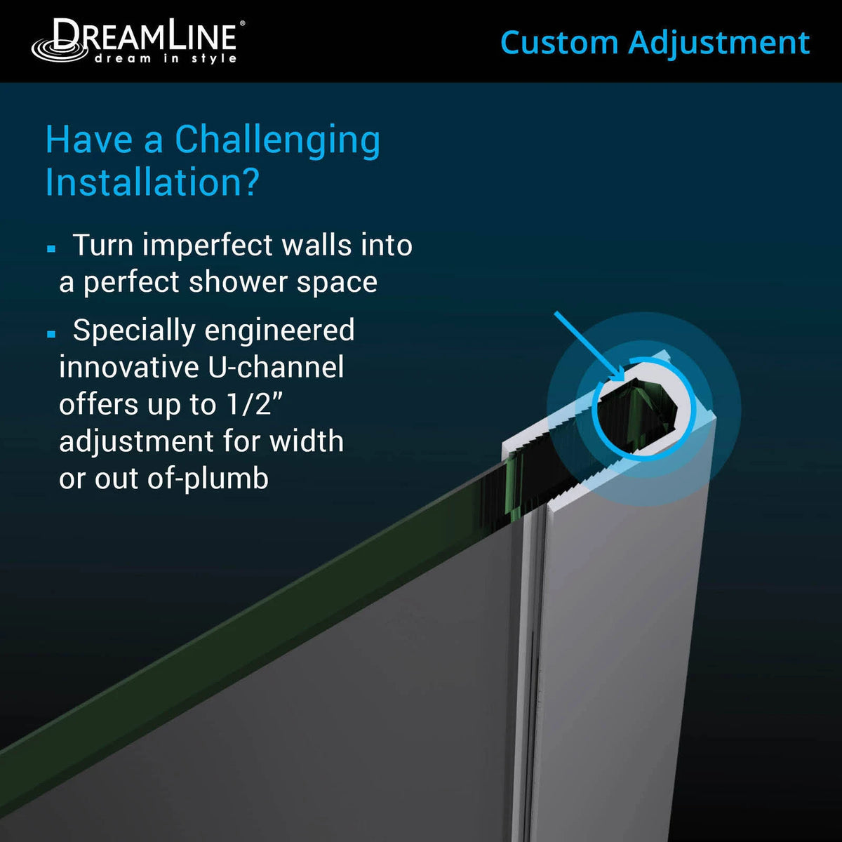 Chrome Hinged Shower Door N898610