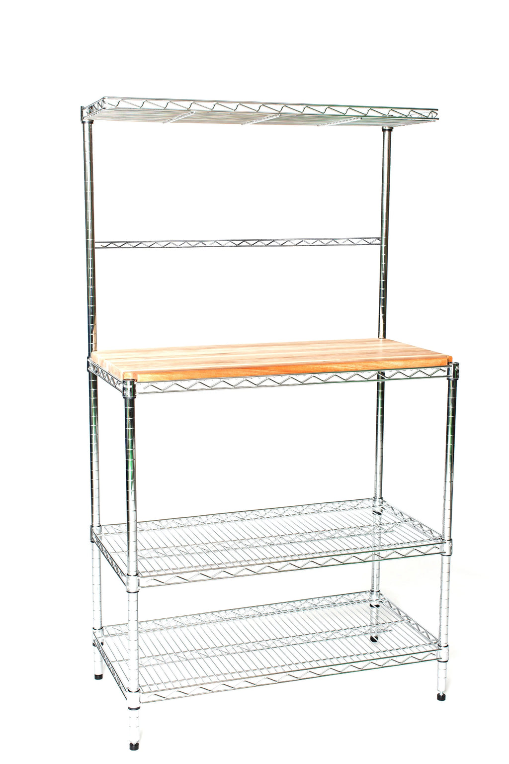 42" Wide Chrome Bakers Rack with Butcher Block I495