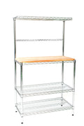 42" Wide Chrome Bakers Rack with Butcher Block I495