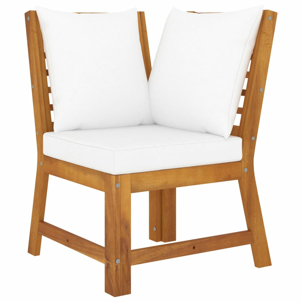 6 Piece Patio Lounge Set with Cushions Acacia Wood Outdoor Sectional Set N173796