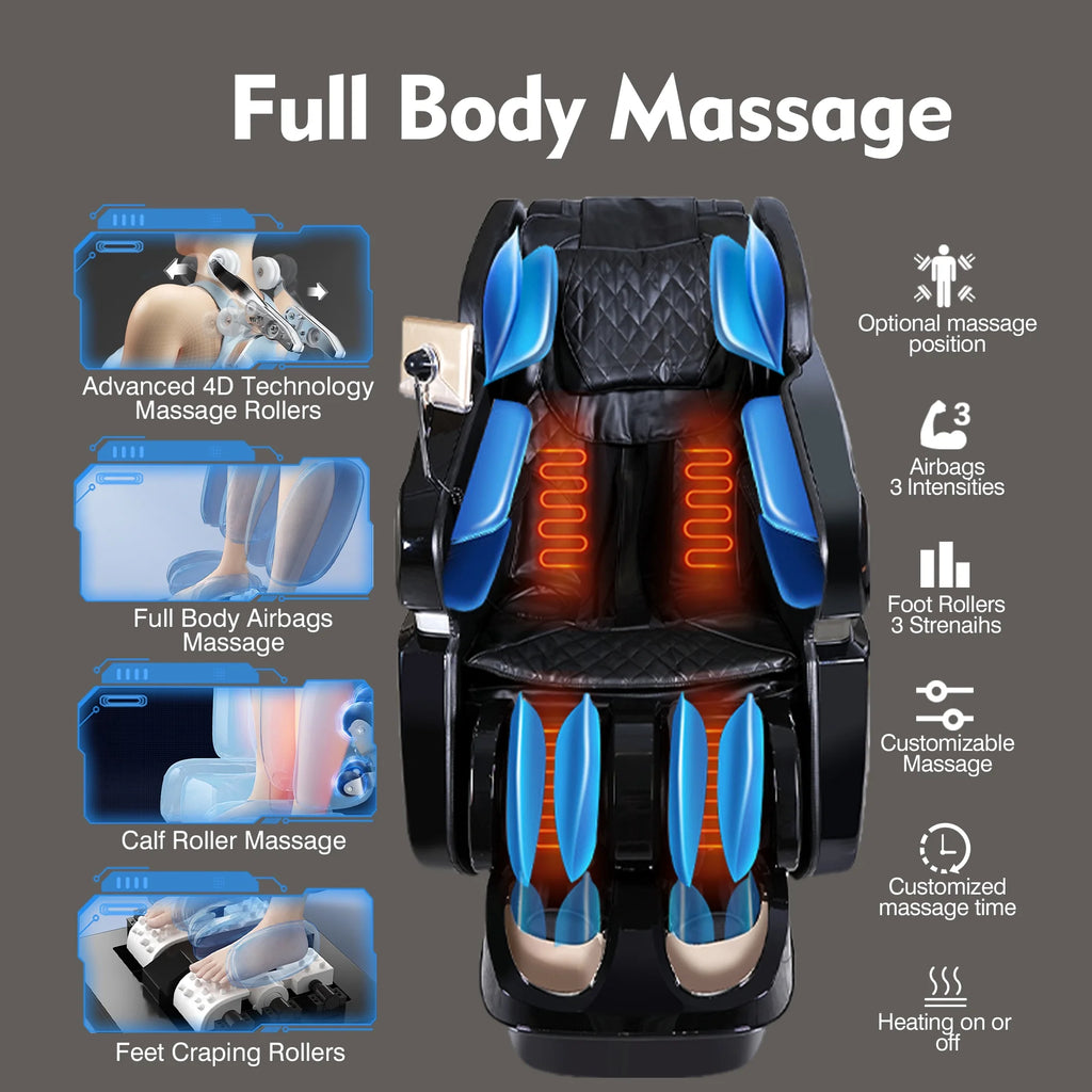 Black 4D Massage Chair Y87990