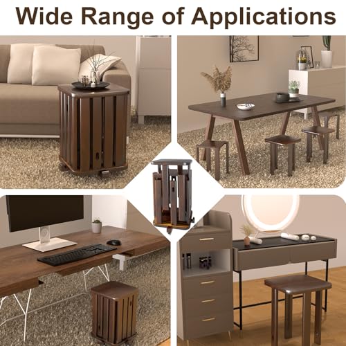 Stackable Stools Set of 4 Walnut Color O292900