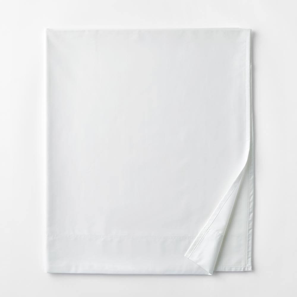 White Supima Cotton Sateen California King Flat Sheet G672