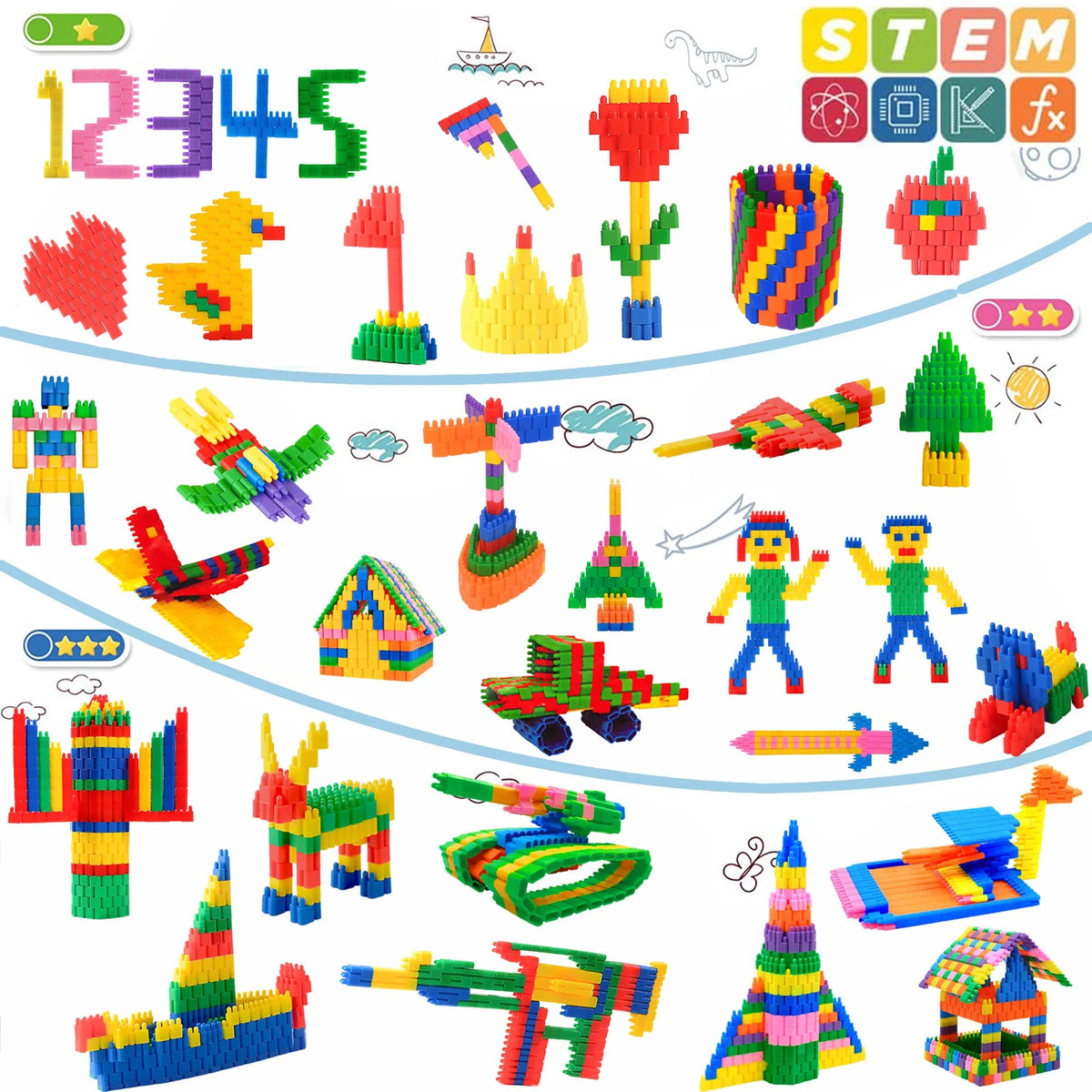 600 Pcs Building Blocks Construction STEM Toy J730982