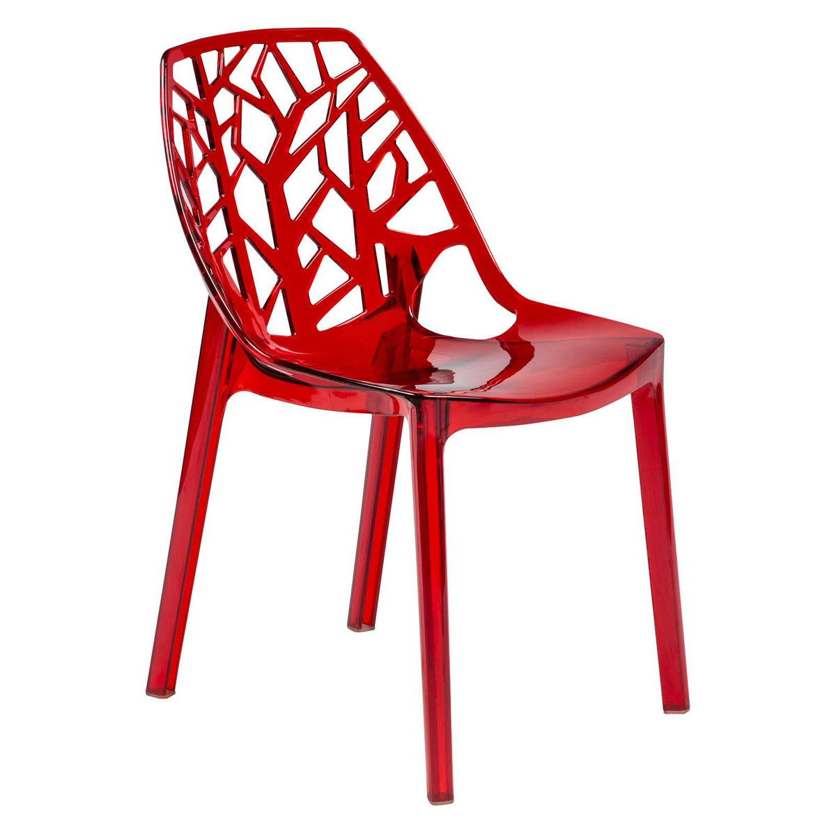 Transparent Red Dining Chair, Set of 2 I884792