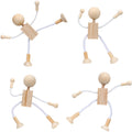 4 Pcs Unfinished Wooden Robot Toys Painting Crafts N2191