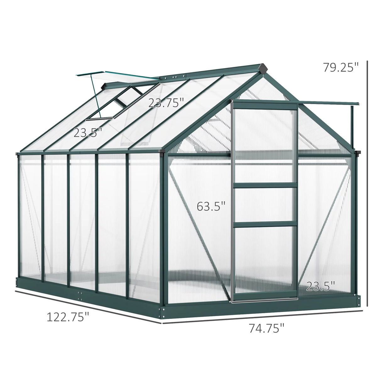 6' x 10' x 7' Polycarbonate Walk-in Greenhouse Y49097