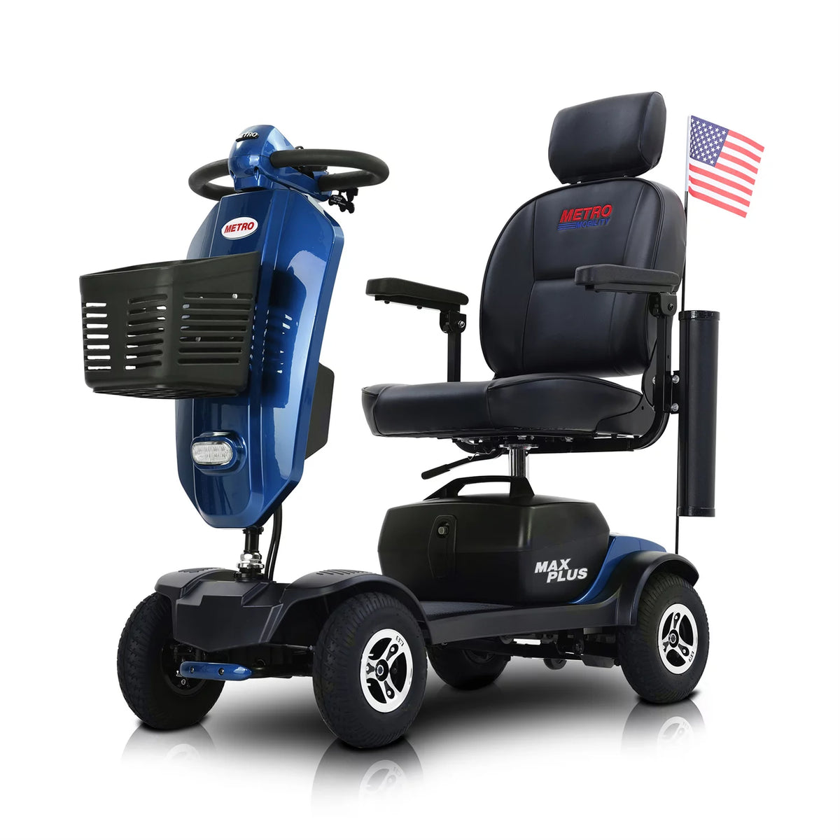 Blue 4-Wheel Folding Mobility Scooter M16092
