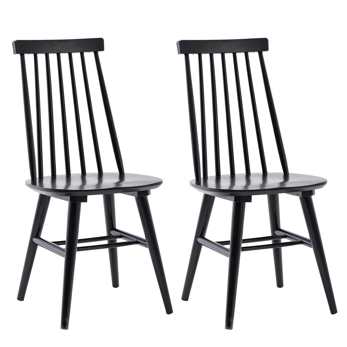 Black Wood Dining Chairs Set of 2 I755