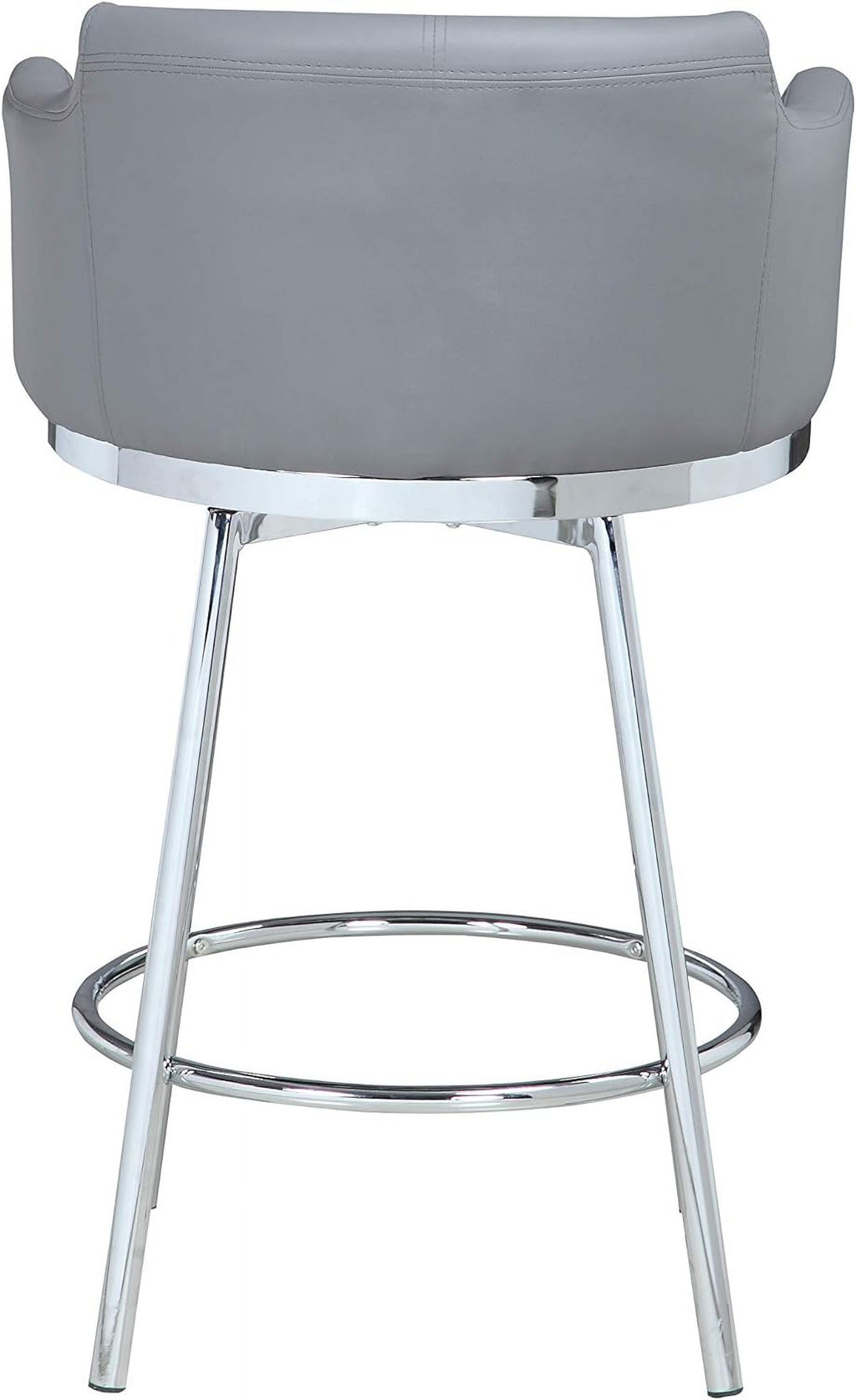 Gray Modern Club Counter Stool with Memory Swivel B552