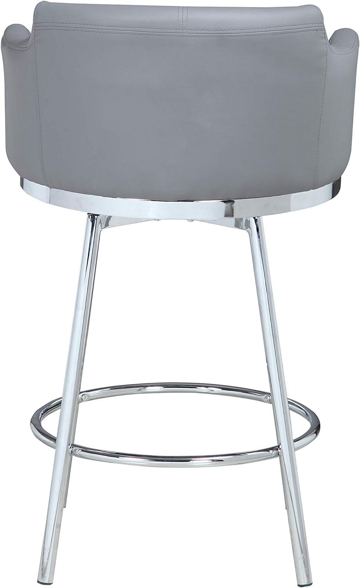 Gray Modern Club Counter Stool with Memory Swivel B552