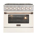 36 In. 5.2 cu ft. Propane Gas Range with White Door and Gold Accents J477