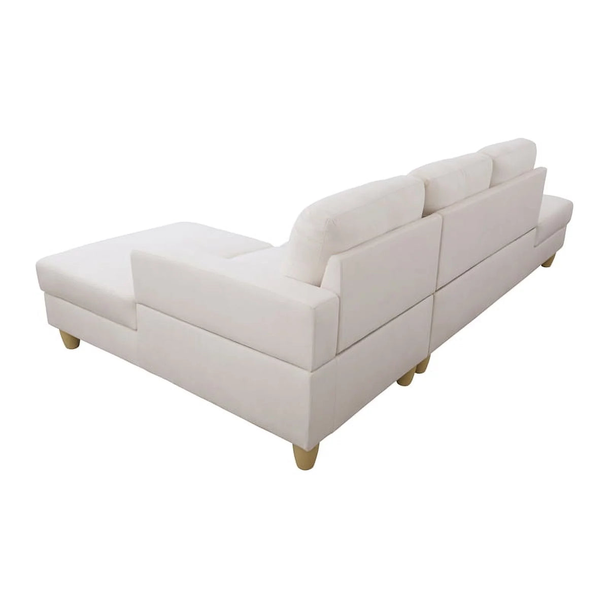 White Microfiber L Shaped 2-Piece Sofa Set E1443