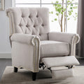 Tan Linen Tufted Recliner Single Sofa W501