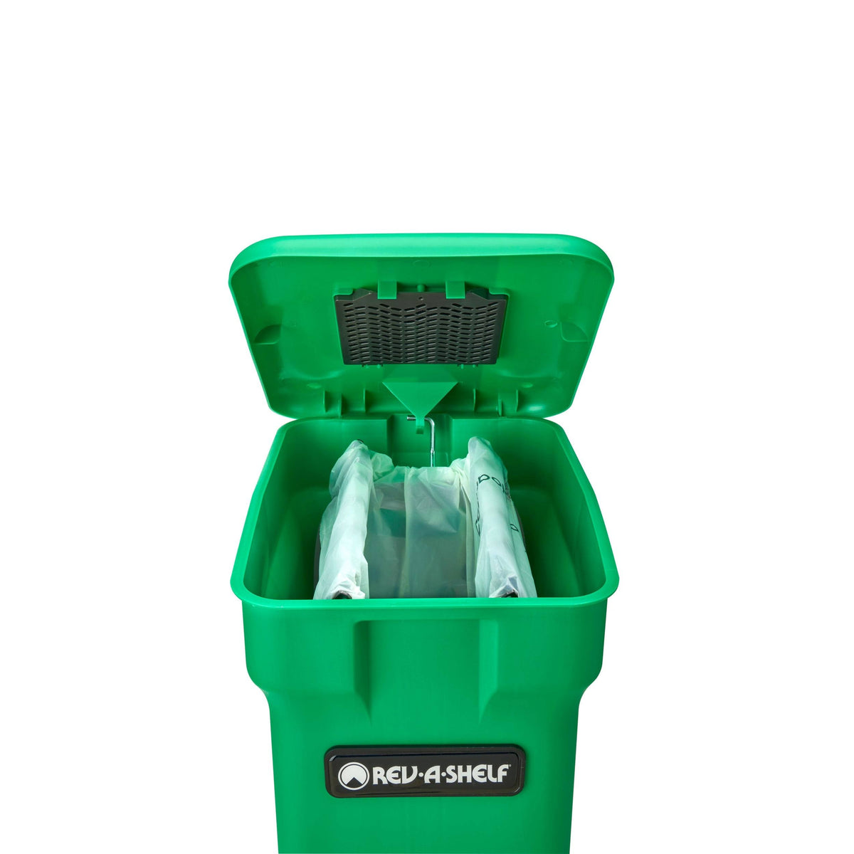 Aluminum 35 QRT Waste Container Pull-Out with Green Compost Bin T30872