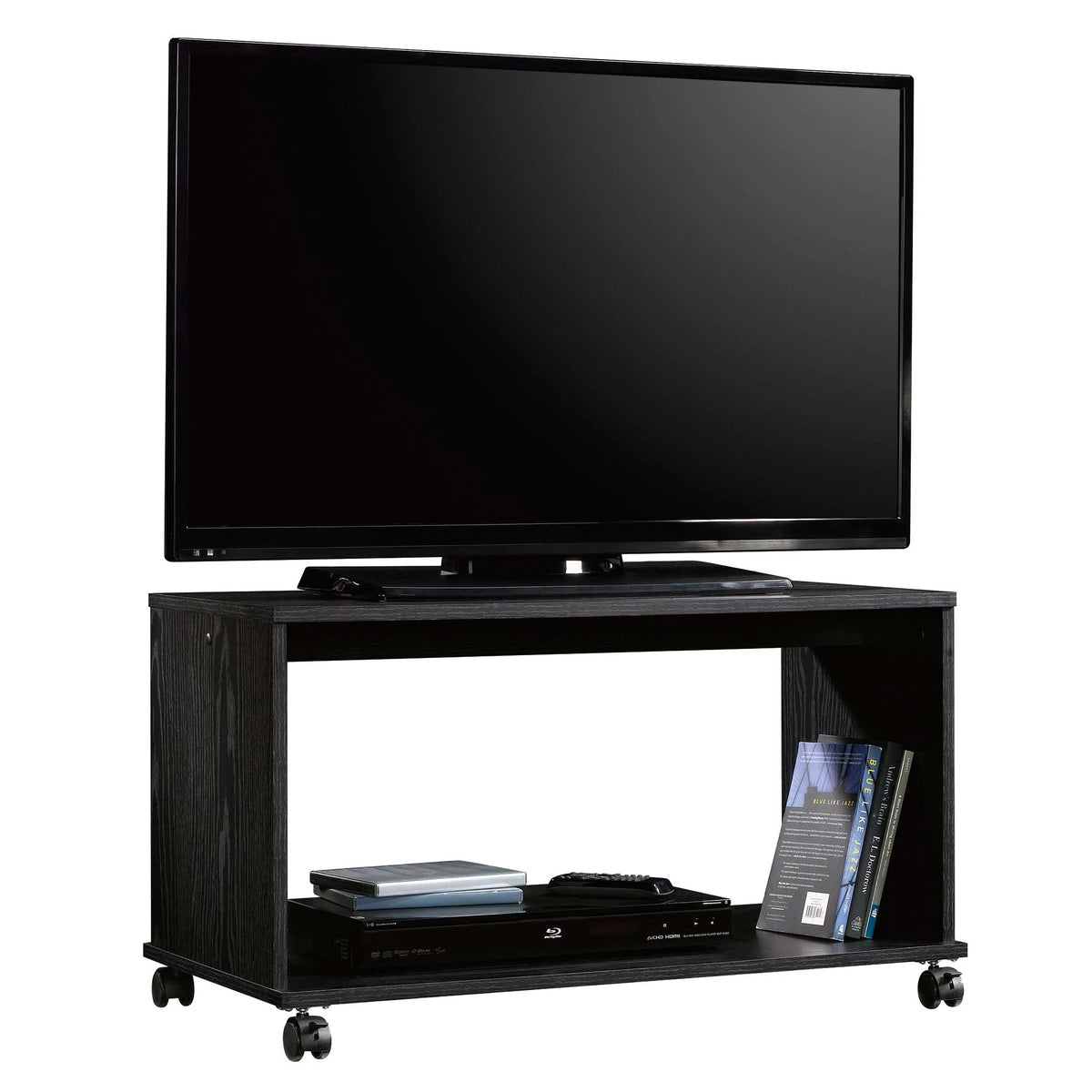 Rustic Weathered Oak Finish TV Cart P80409