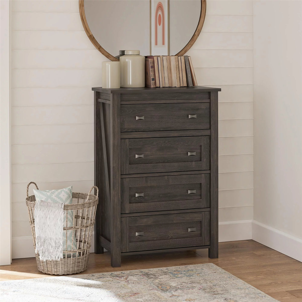 4 Drawer Weathered Oak Dresser L604