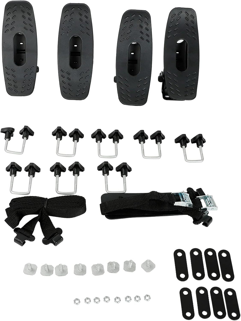 Kayak Roof Rack with Ratchet Lashing Straps, Black Pack of 2 P113