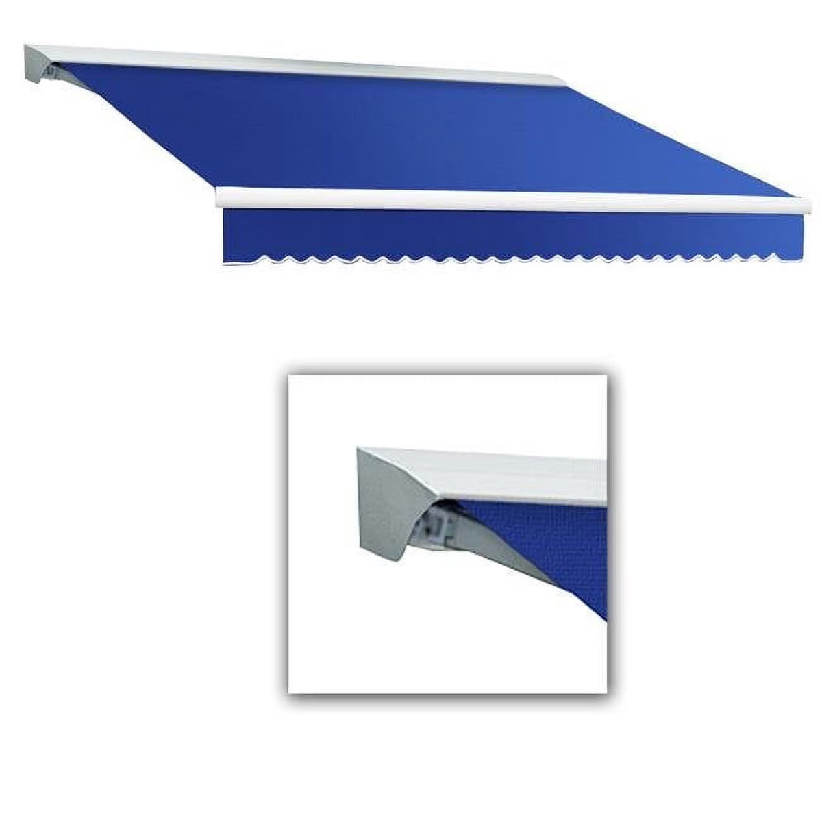20 ft. Bright Blue Retractable Awning with Hood Left Motor & Remote I690195