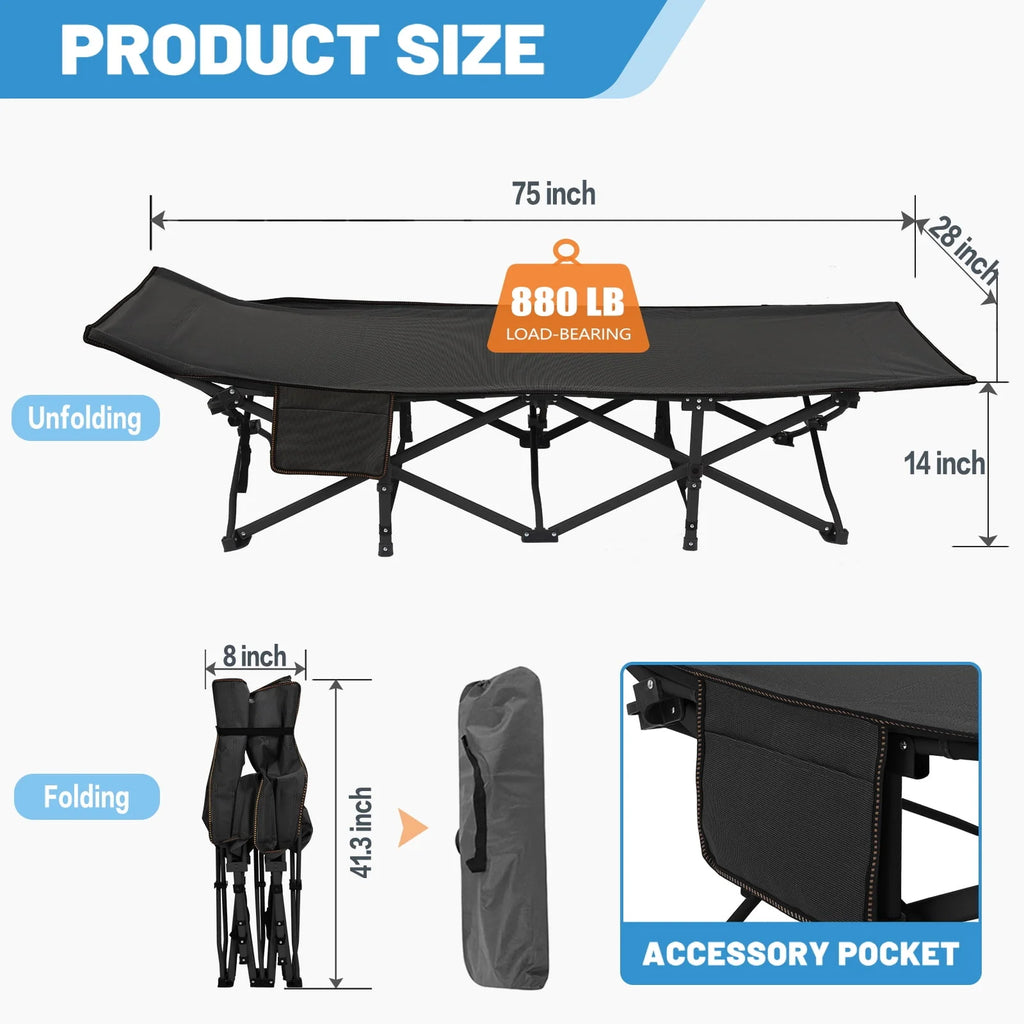 Portable Folding Bed with Mattress and Carry Bag K395556