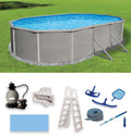 12-ft x 24-ft Oval 52-in Deep Metal Wall Swimming Pool I6487