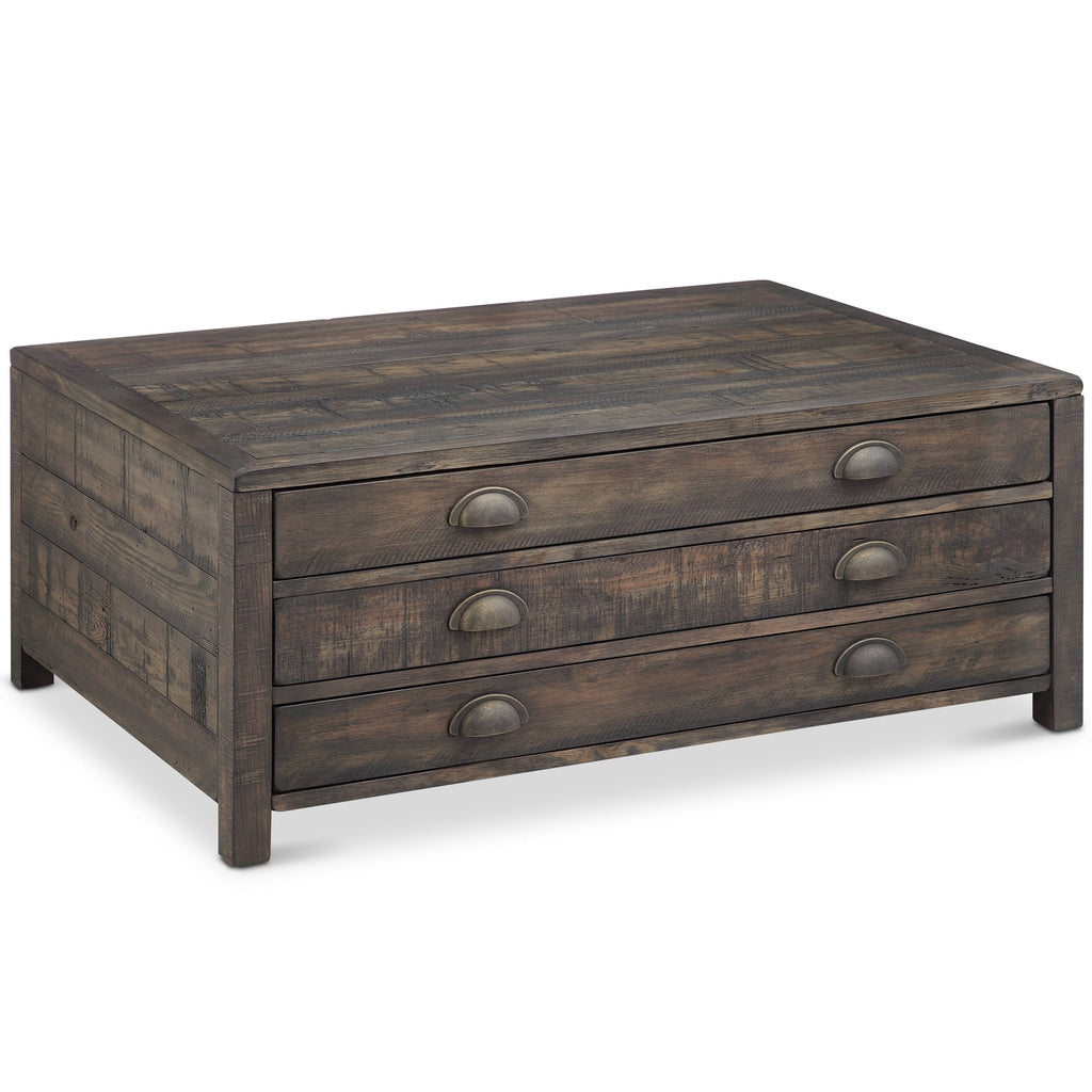 Espresso Storage Coffee Table with Casters H561