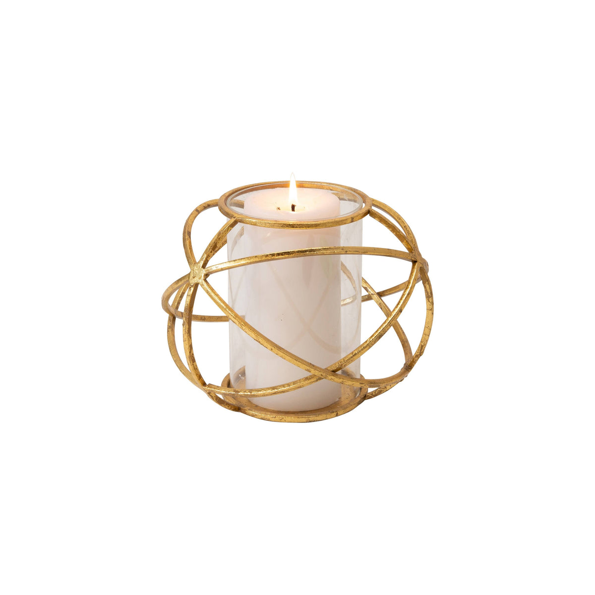 6 in. Orb Candle Holder Gold - Set of 2 C23844