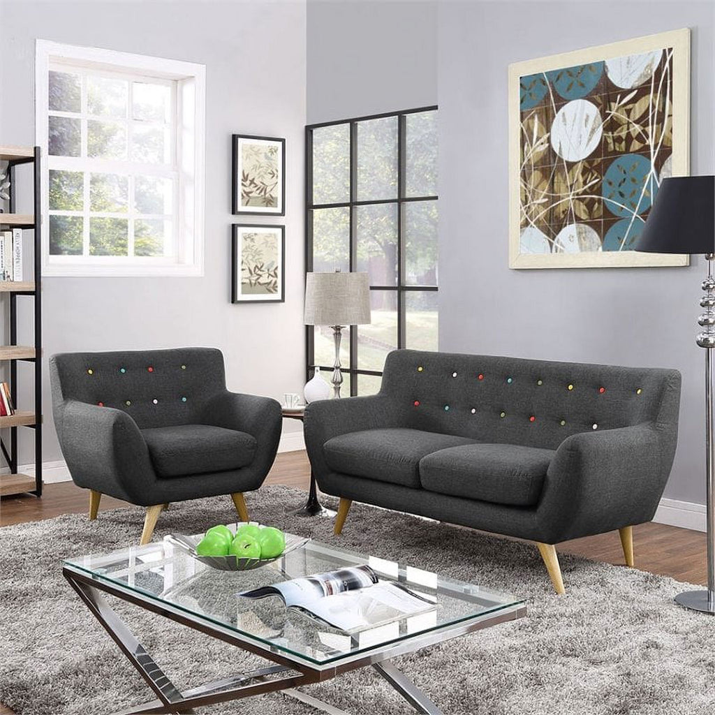 2 Piece Gray Sofa Set V923067