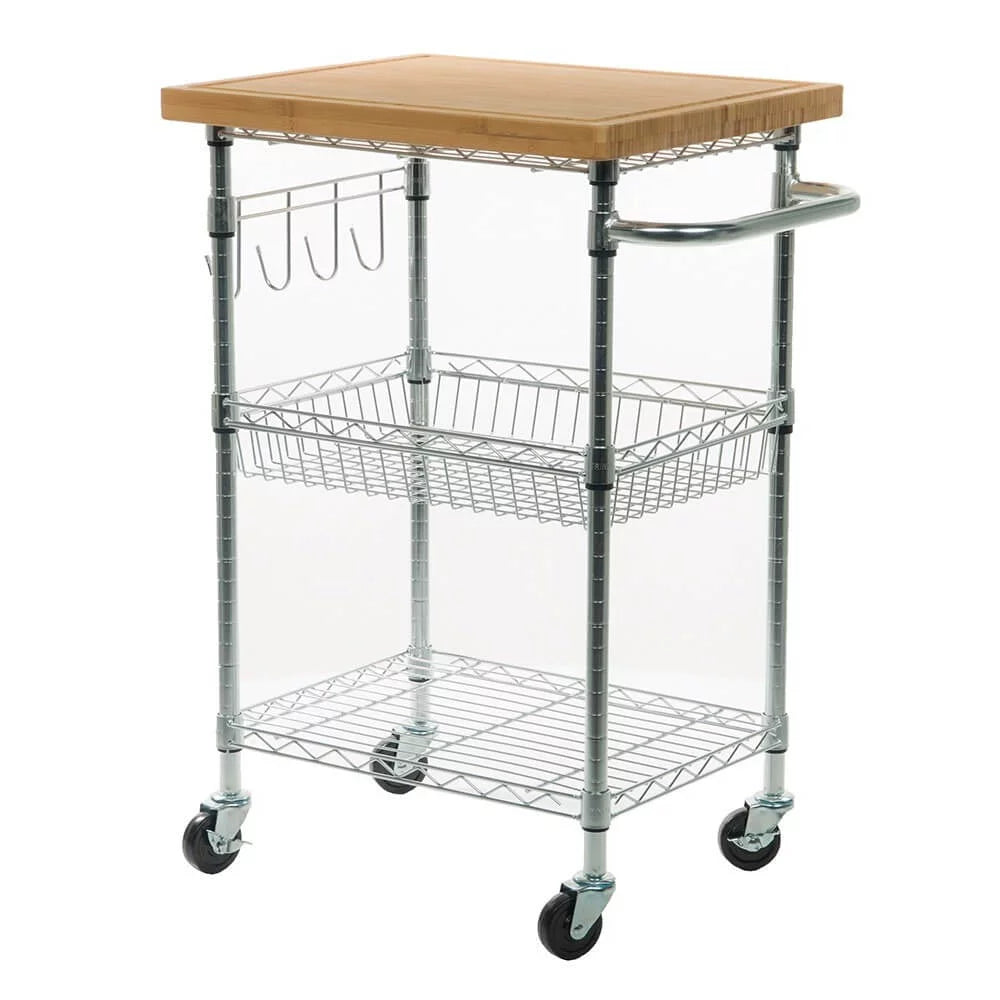 2 Tier Maple Butcher Block Cart P611447