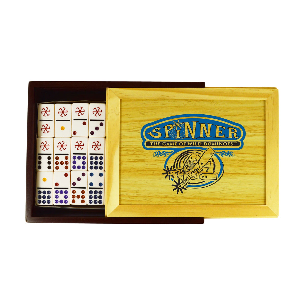 Spinner Domino Set in Wooden Case V206983