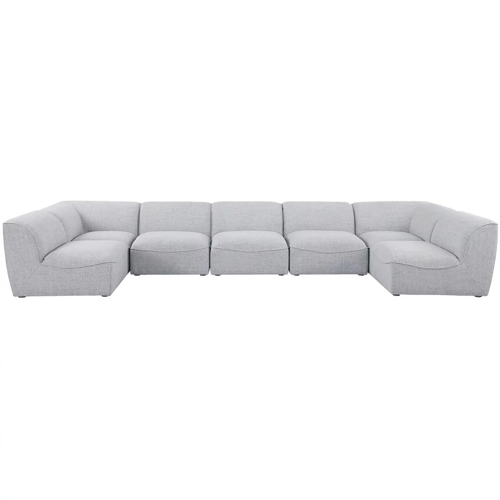 Grey Linen Textured Modular Sectional H94153