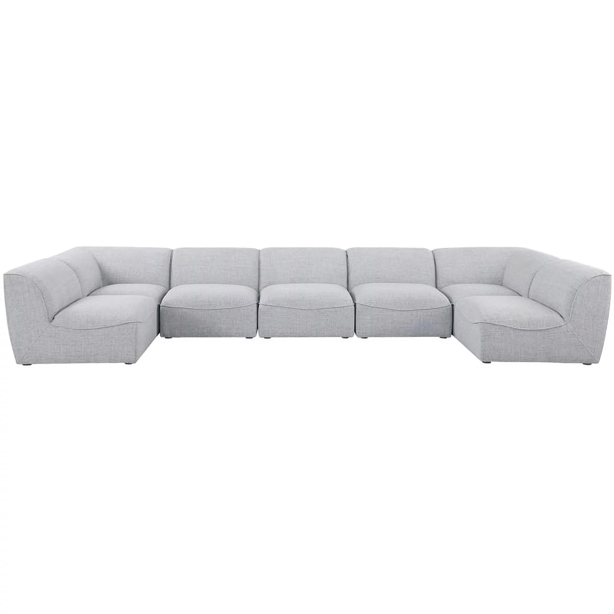 Grey Linen Textured Modular Sectional H94153