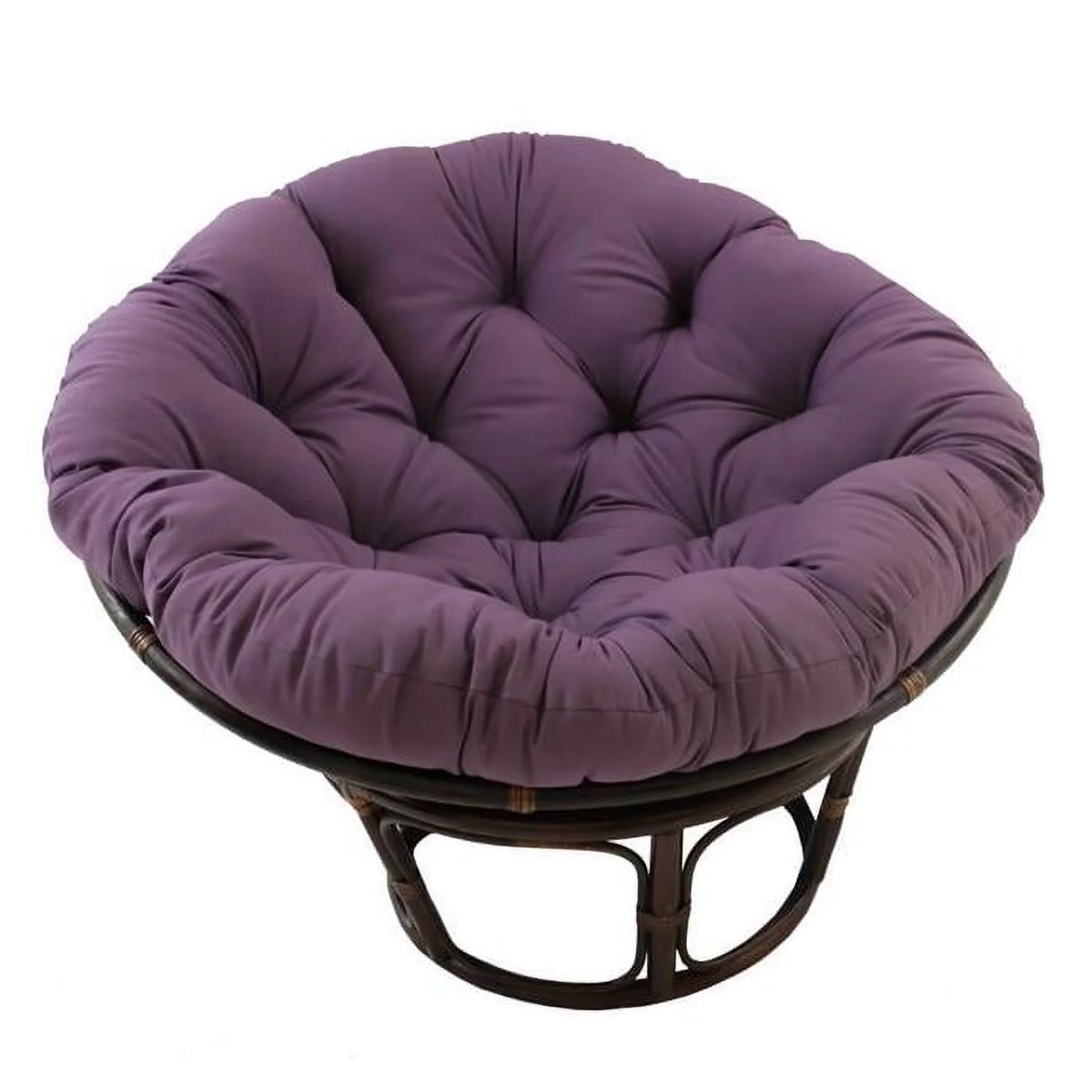 42-Inch Rattan Papasan Chair with Twill Cushion D121