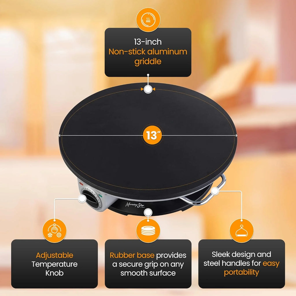 Electric Non Stick Crepe Maker with Temperature Knob C4901