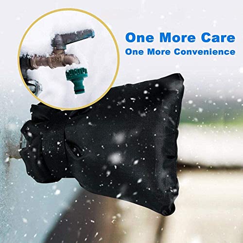 7.1''W x 9.8''H Waterproof Insulated Outdoor Faucet Cover, Black (2) O7444