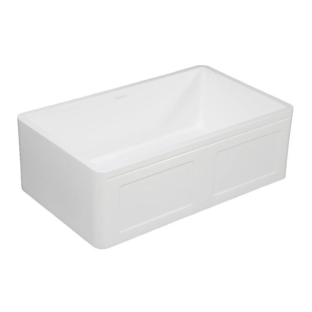 36 In. Apron Front Farmhouse Single Bowl Kitchen Sink, Matte White K1441
