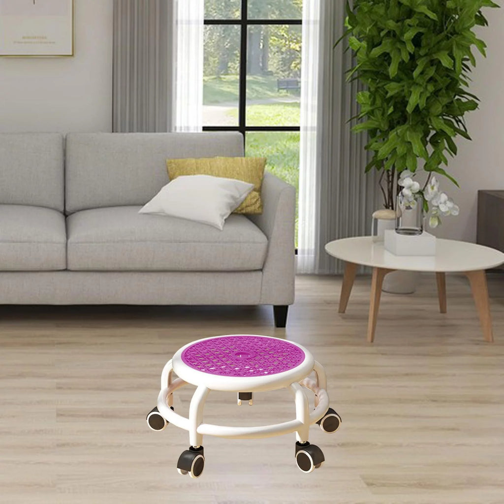 Violet Stool with Universal Wheels D56839