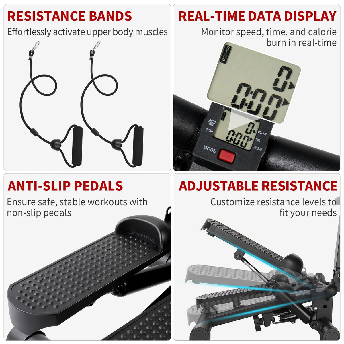 Stair Stepper with Resistance Bands Q1119