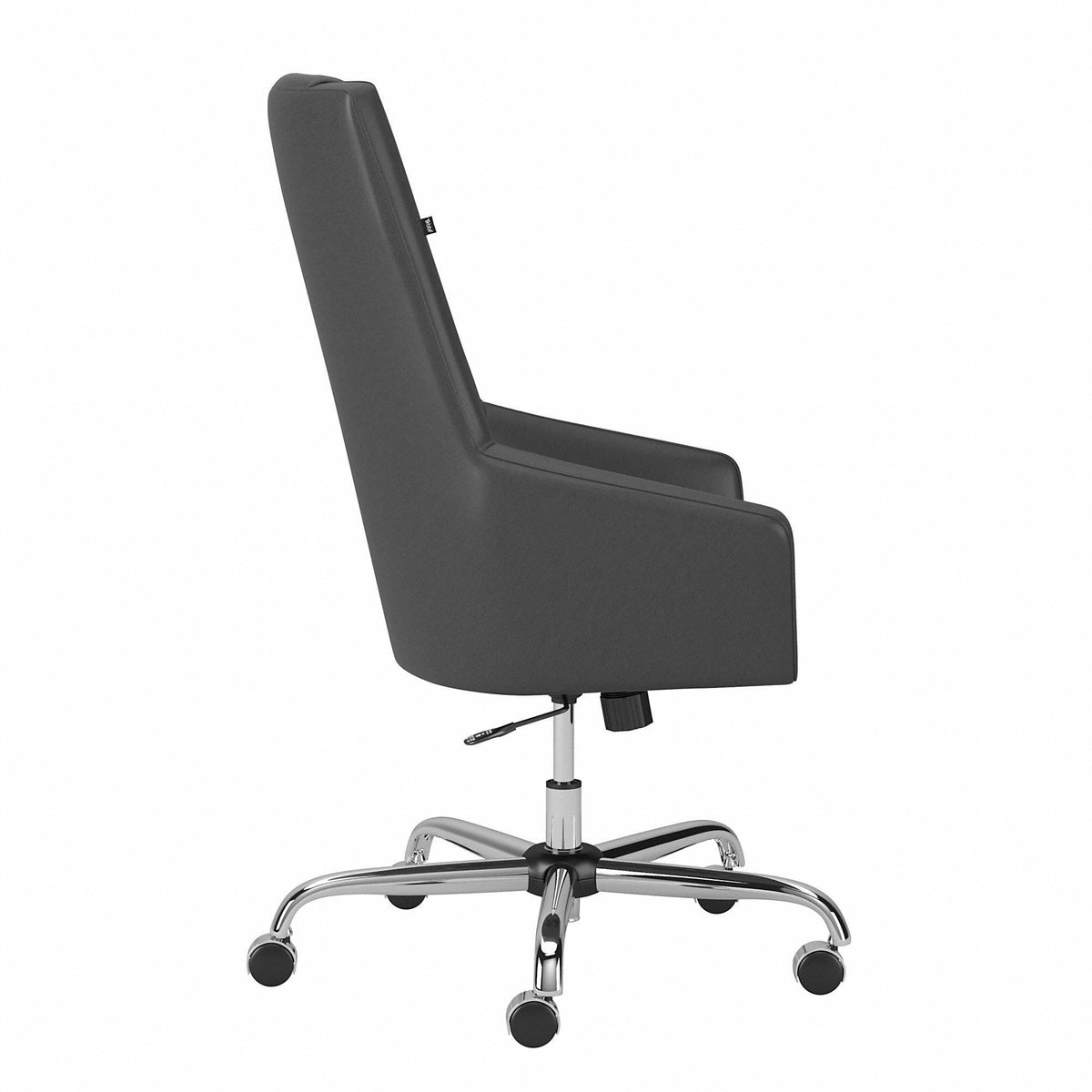 Light Gray Leather High Back Box Chair Q1136
