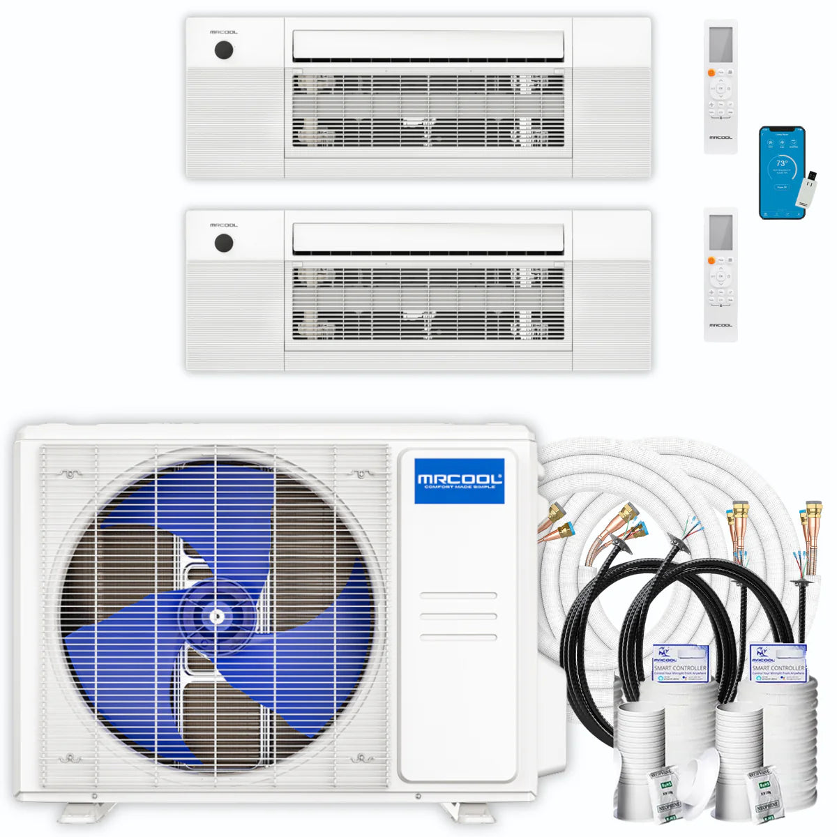 30,000 BTU 2 Zone Ceiling Cassette Ductless Air Conditioner and Heat Pump N76920
