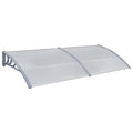 Door Canopy Window Awning Front Door Patio Cover Polycarbonate Transparent Sheets Porch Sun Shade Shelter Overhead Door Canopy 118.1in x 39.4in K360435