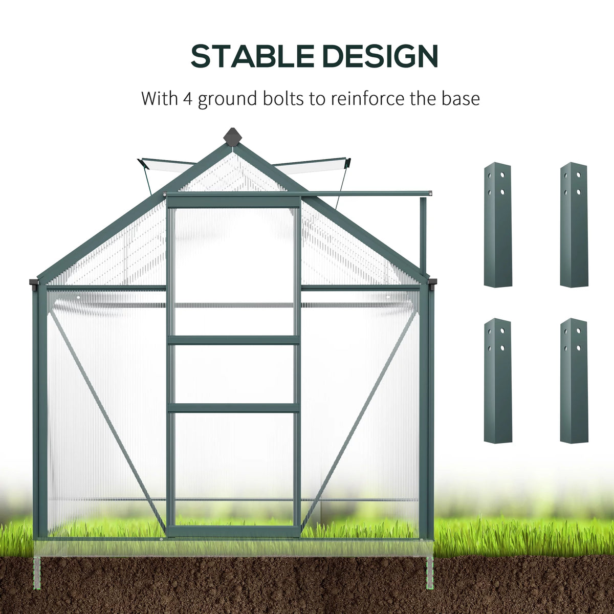 6' x 10' x 7' Polycarbonate Walk-in Greenhouse Y49097
