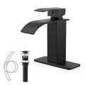 Black Stainless Steel Single Handle Waterfall Bathroom Faucet T143174