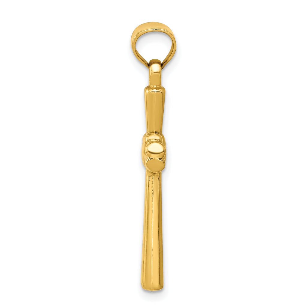 14 Karat Yellow Gold Hollow Cross Pendant with 18-inch Chain H22920