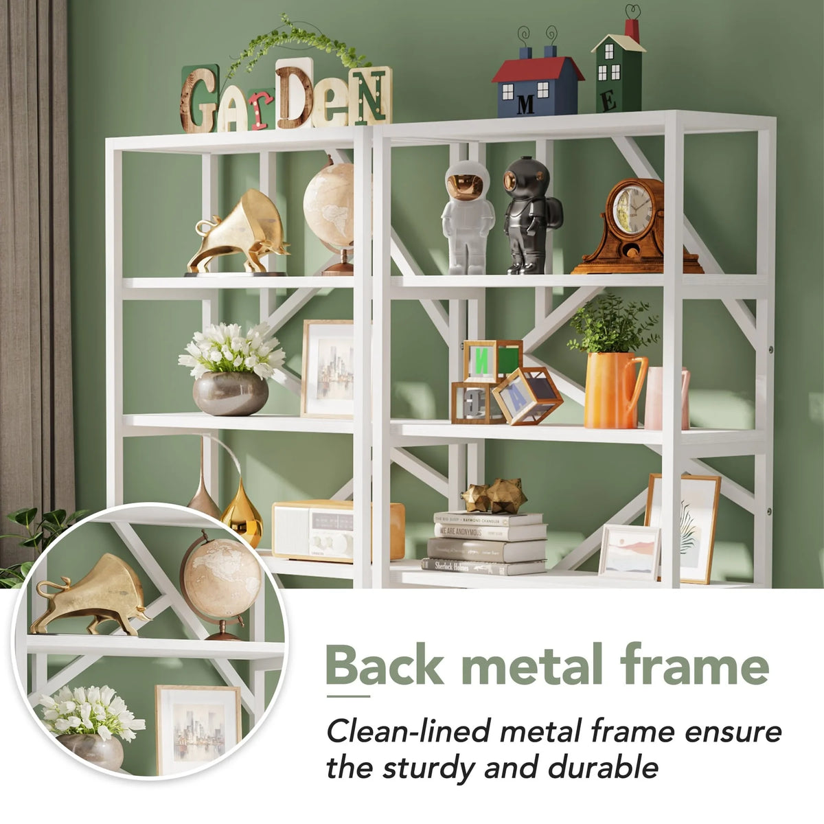 71" 6 Tier Rustic Brown Wood Etagere Bookcase W675269