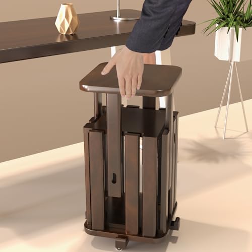 Stackable Stools Set of 4 Walnut Color O292900