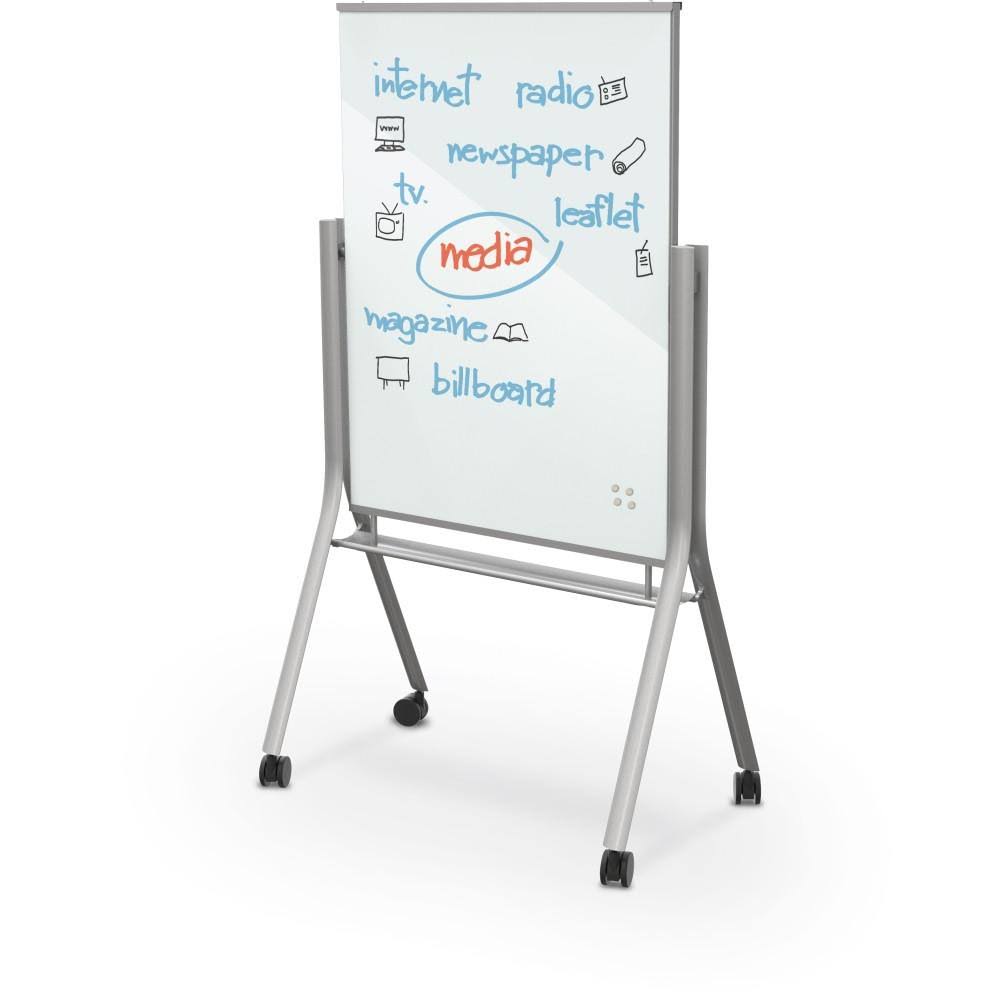 Mobile Magnetic Glass Whiteboard Q77099