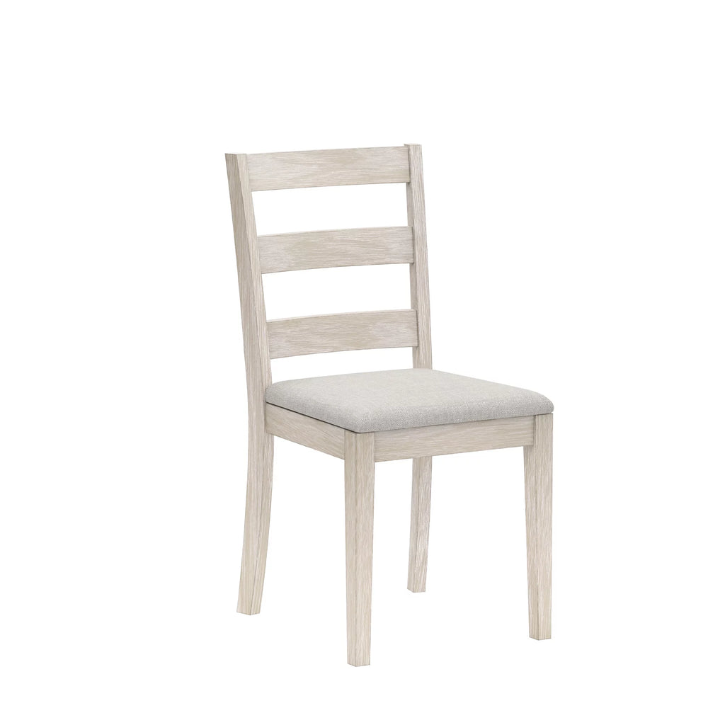 White Wood Ladder Back Dining Chair Set of 2 P839803