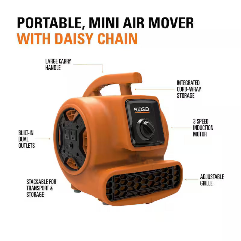 600 CFM 3-Speed Portable Blower Fan Air Mover R81955