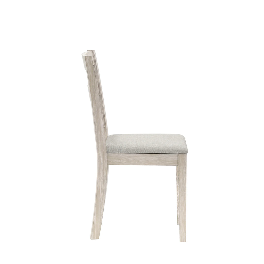 White Wood Ladder Back Dining Chair Set of 2 P839803